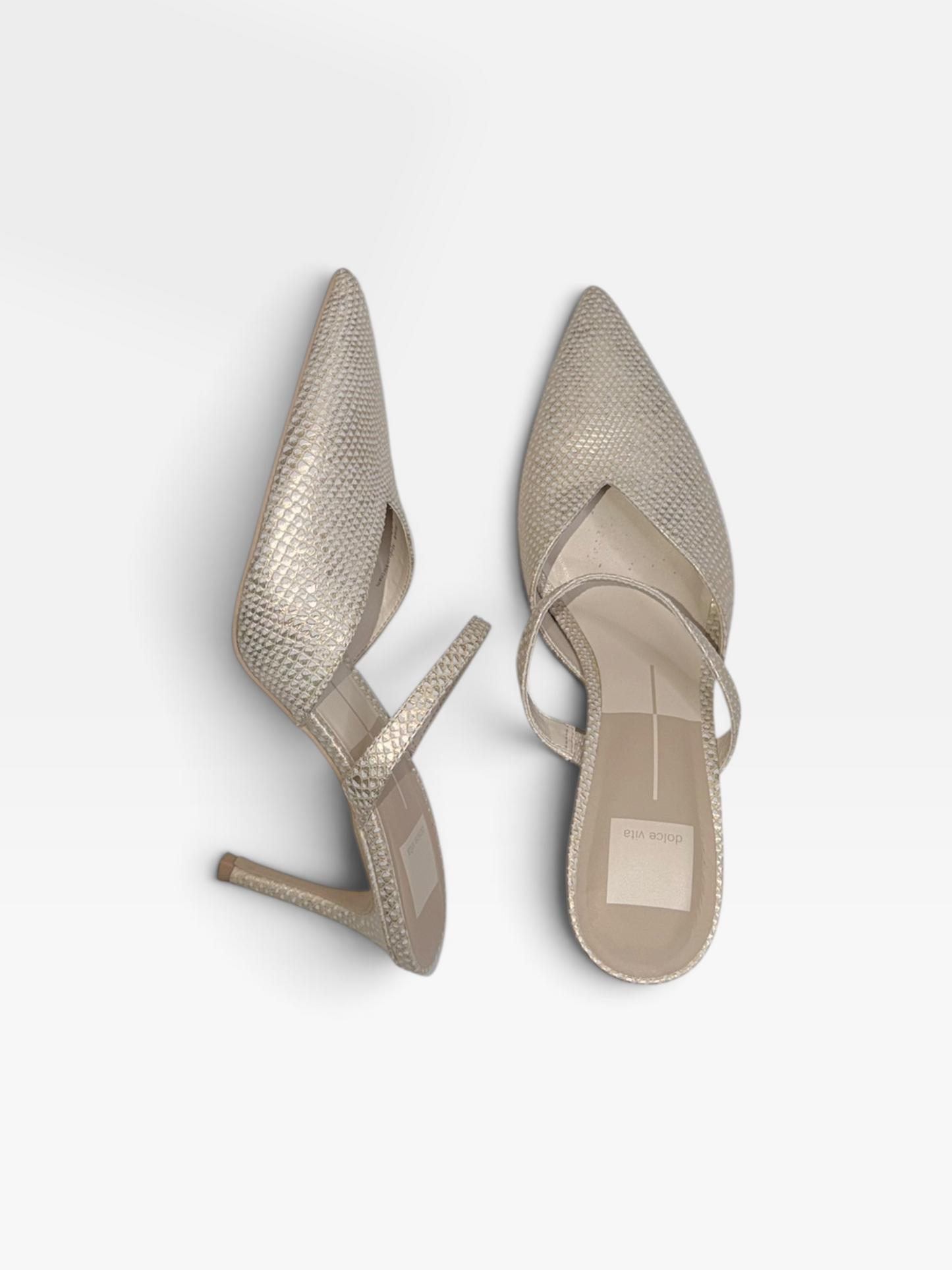 GOLD DOLCE VITA HEELS 8
