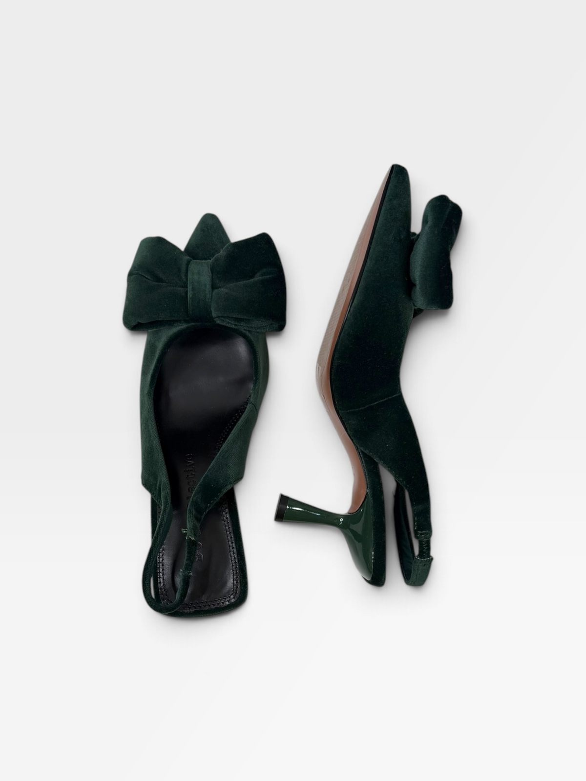 EMERALD VELVET BOW BOG COLLECTIVE HEEL 6