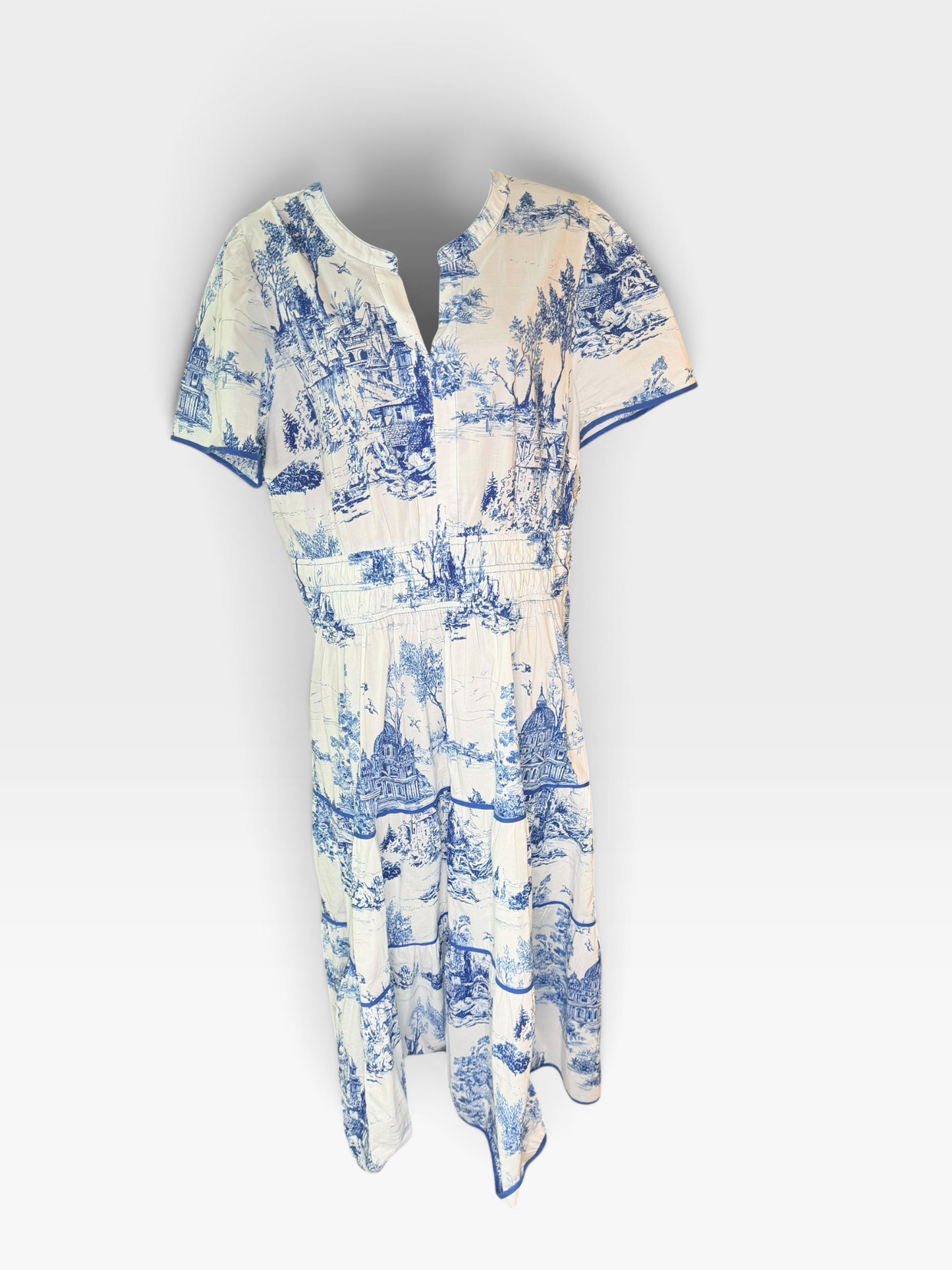 BLUE AND WHITE UMGEE + MAXI DRESS XL