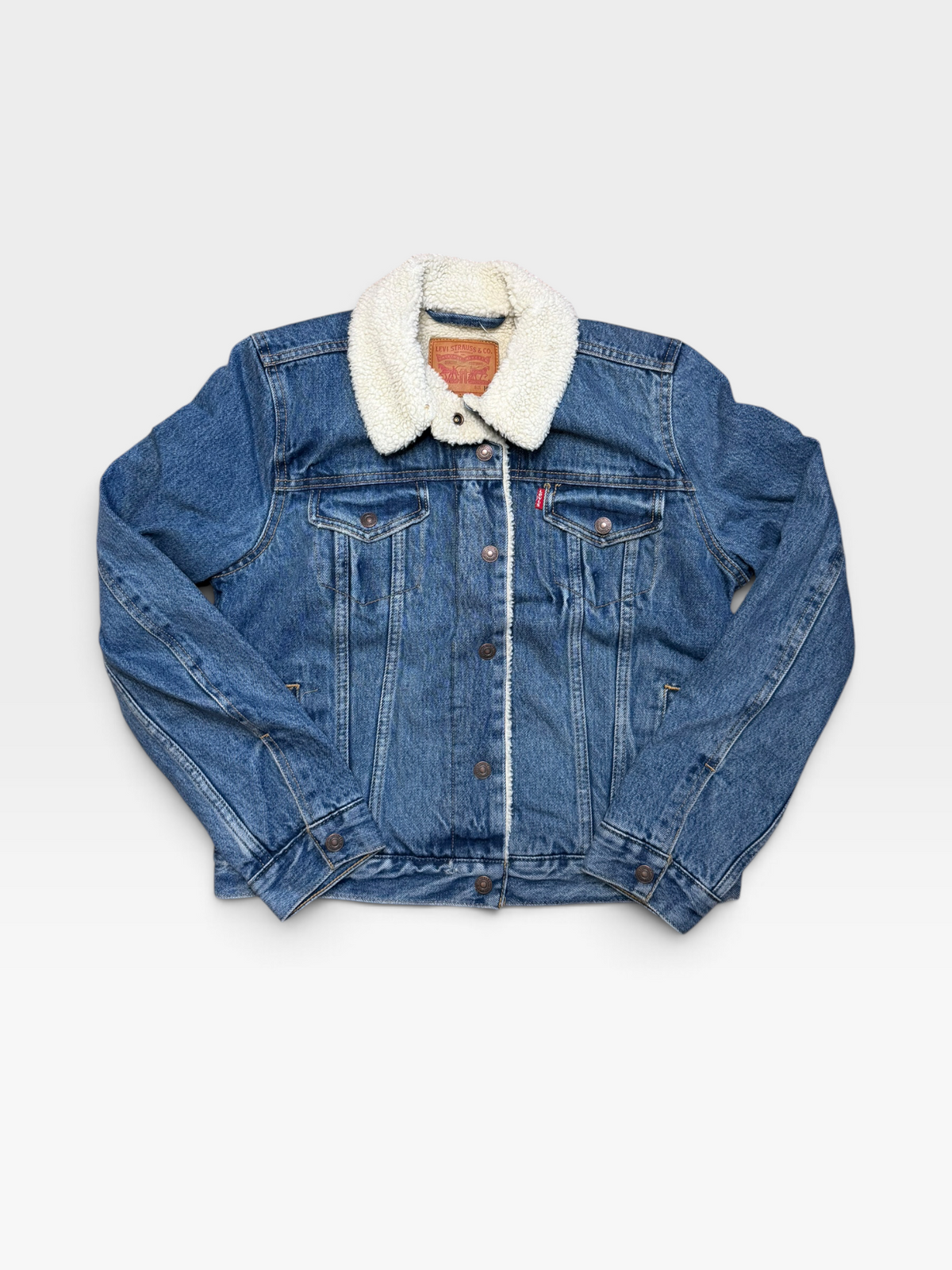 DENIM LEVI'S SHERPA TRUCKER JACKET NEW (ORG. $128) | M