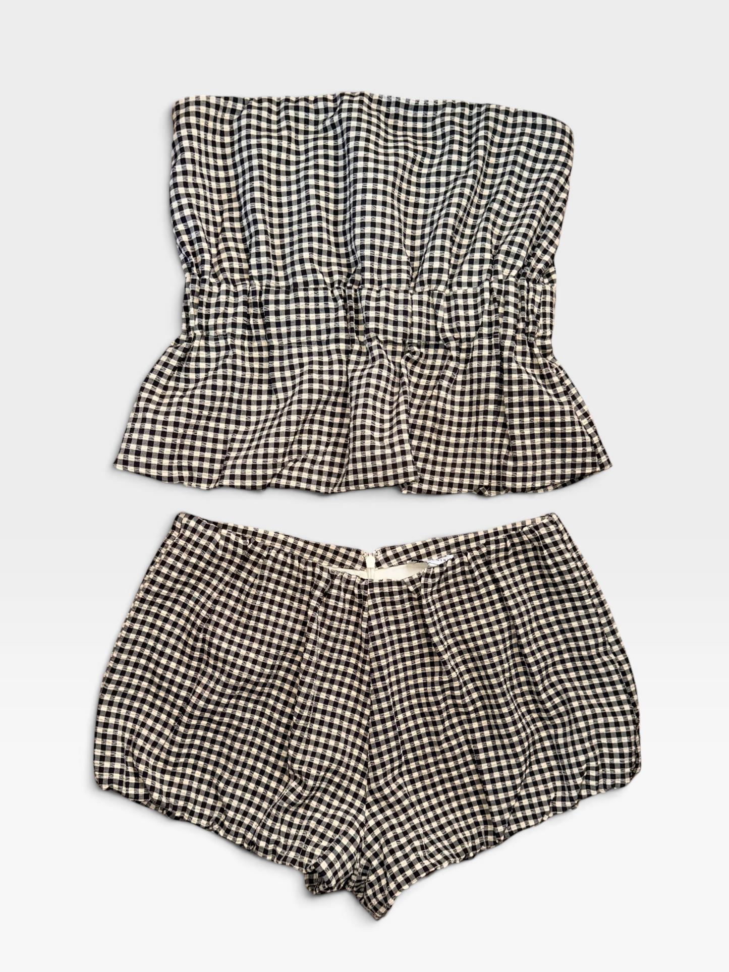 BLACK & TAN GB CHECKERED MATCHING SHORT SET (ORG. $198) M