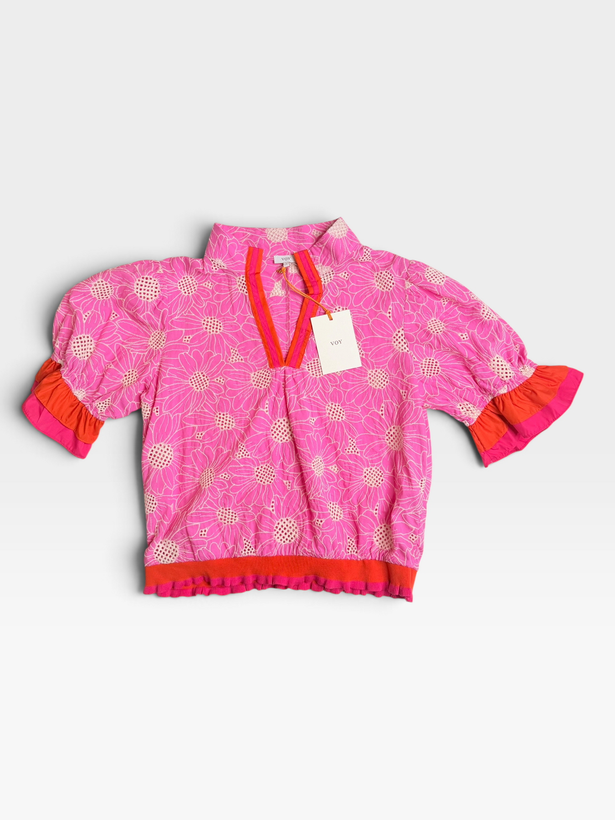 PINK FLORAL VOY TOP (NWT $60) L