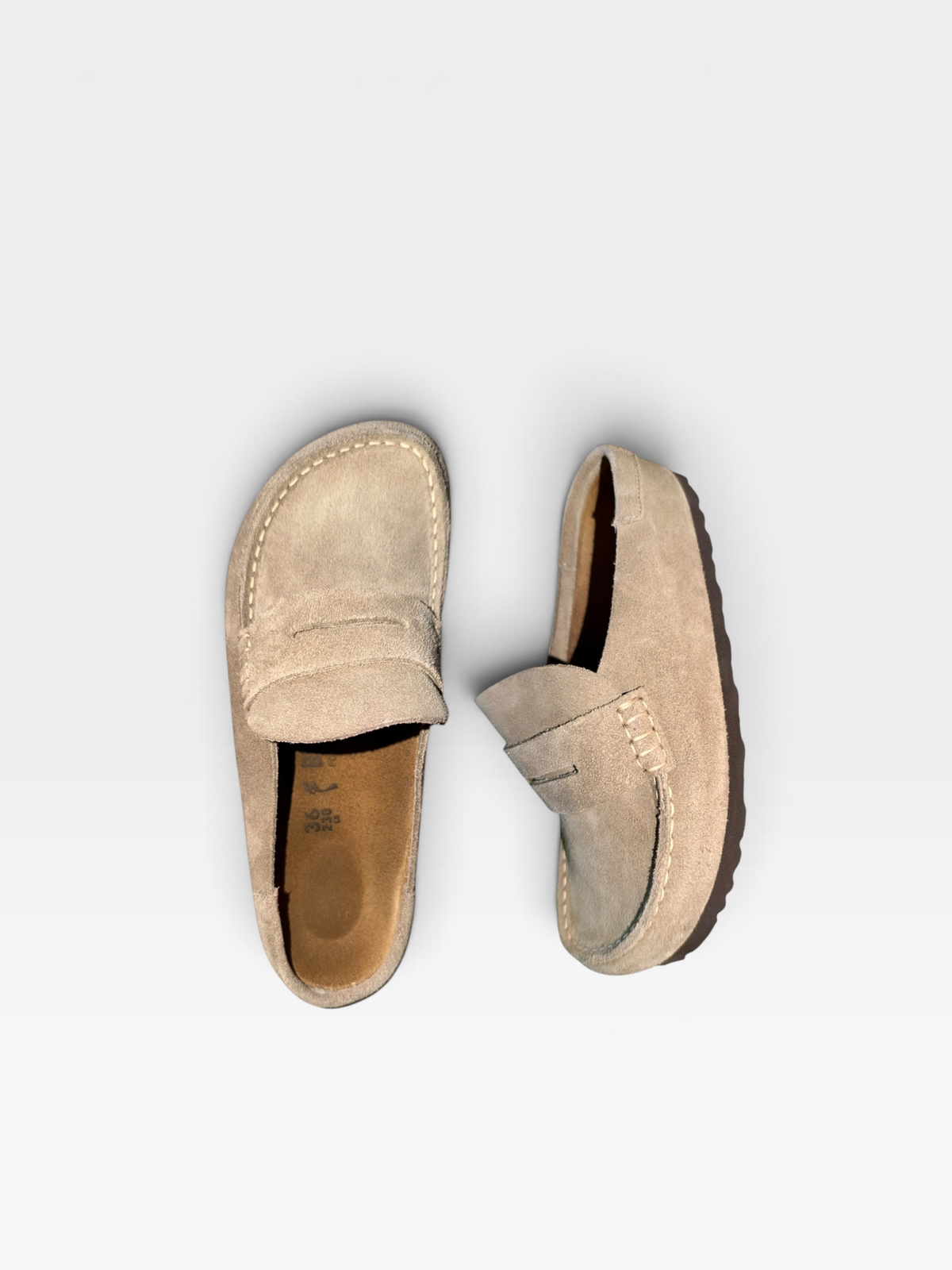 TAUPE BIRKENSTOCK SUEDE LOAFERS (ORG. $165) | 36