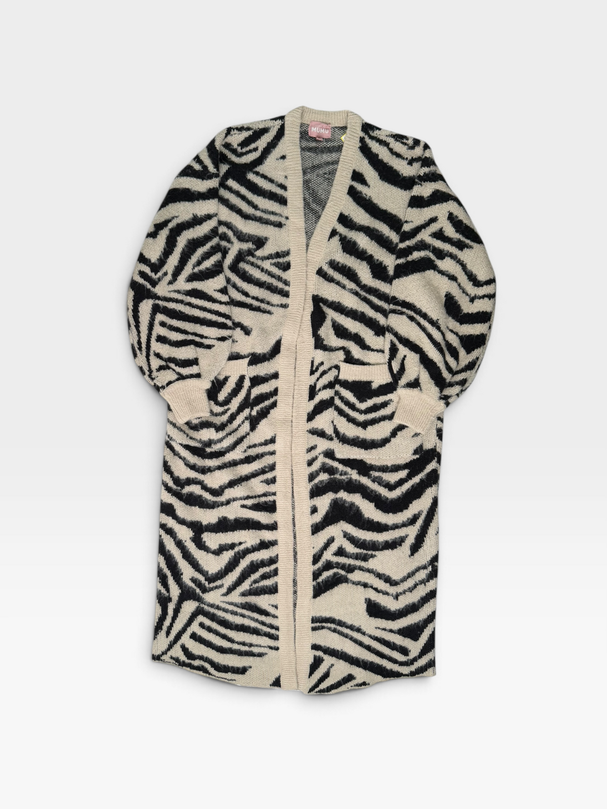 ZEBRA MUMU FUR LONG CARDIGAN S