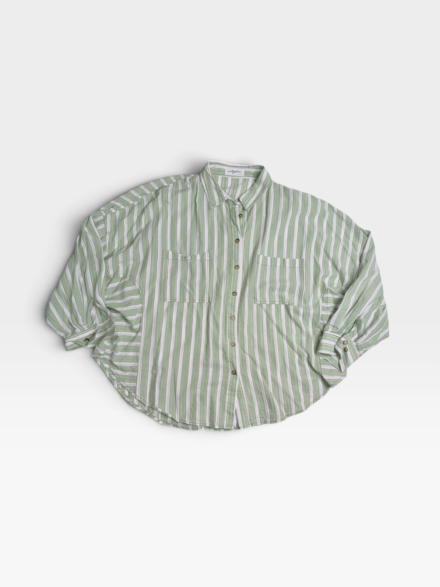 GREEN CARLYJEAN STRIPED FLANNEL M