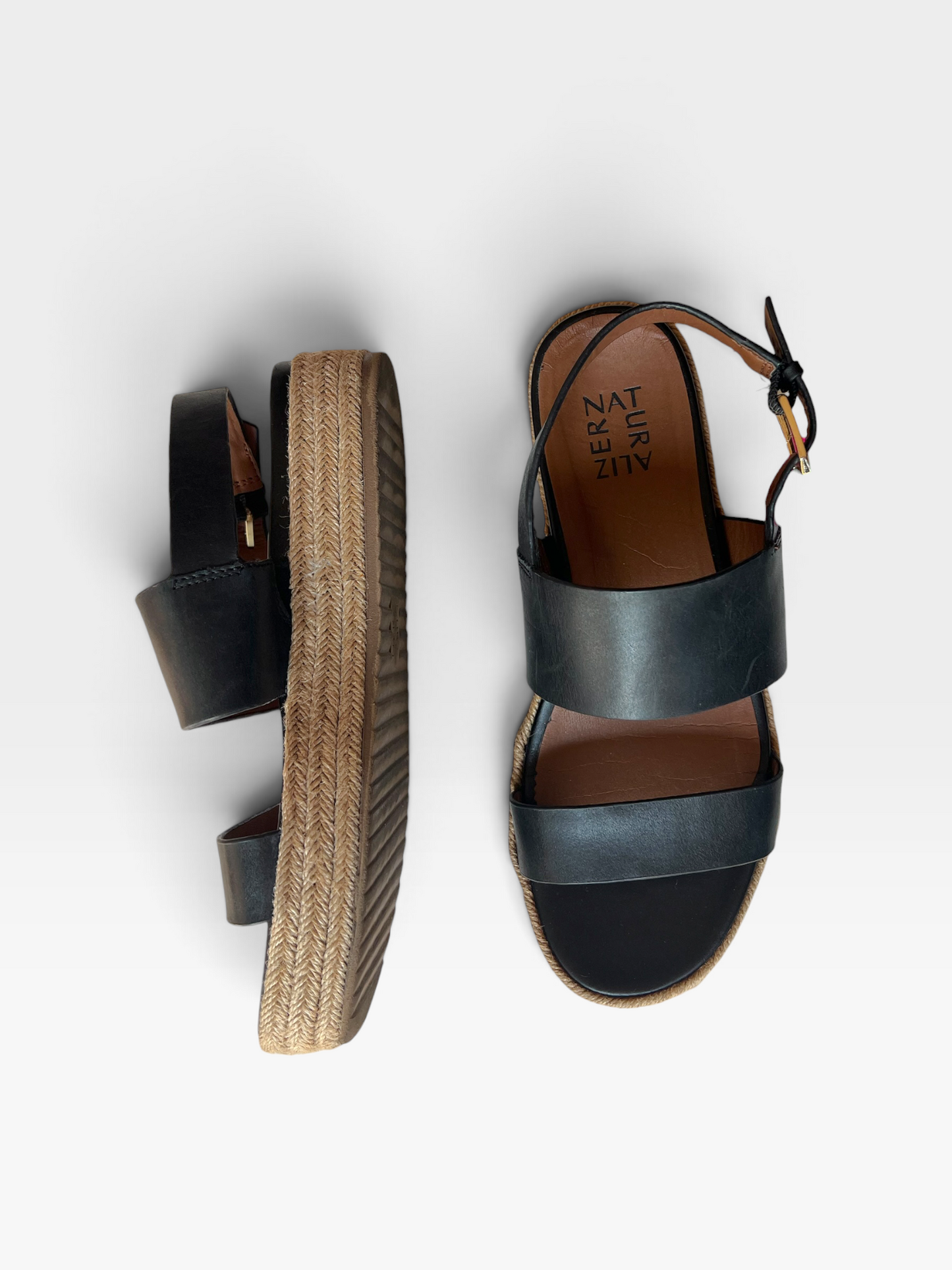 BLACK LEATHER NATURALIZER SHOES 8