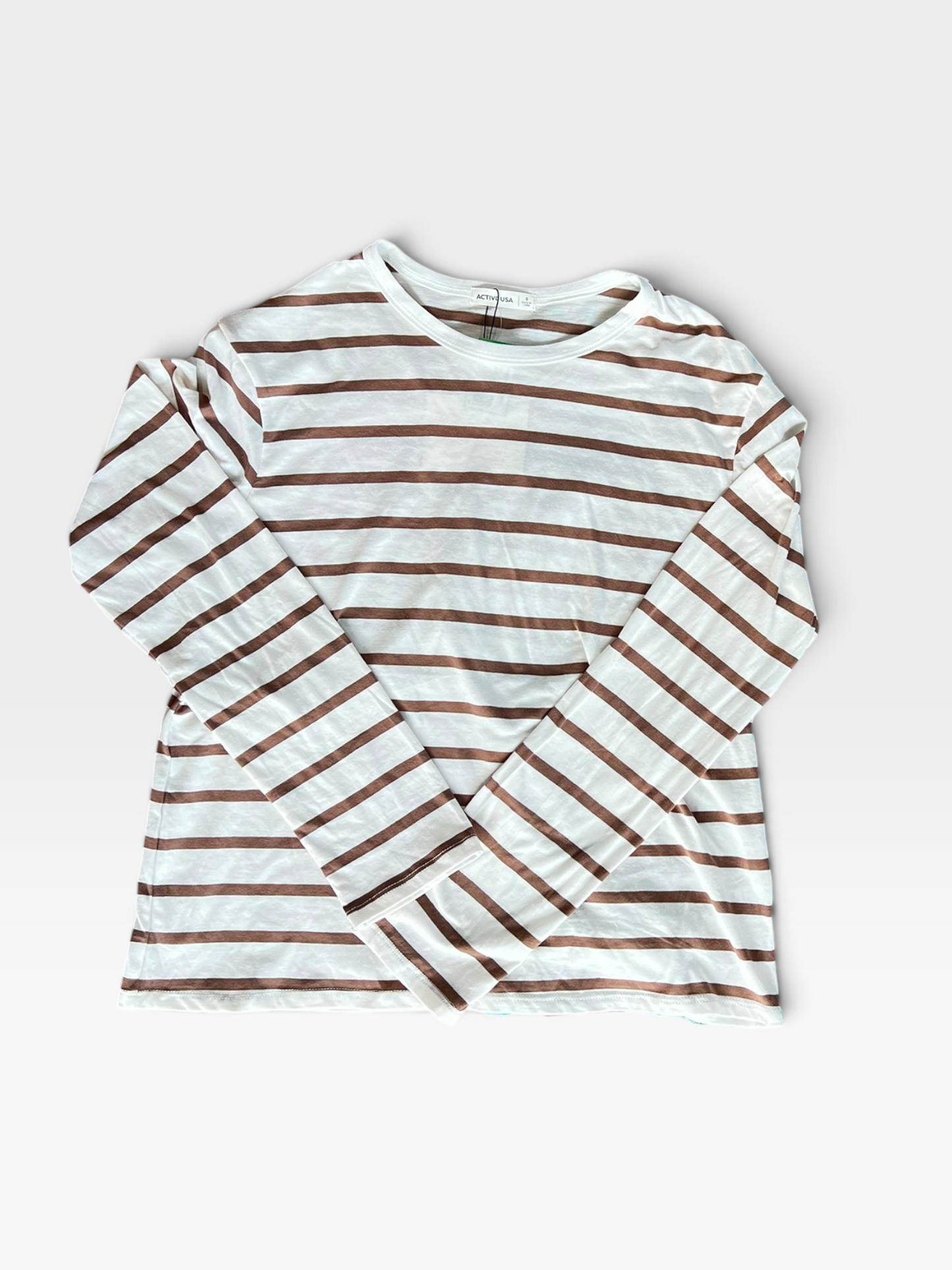 STRIPE ACTIVE USA TSHIRT (NWT) S