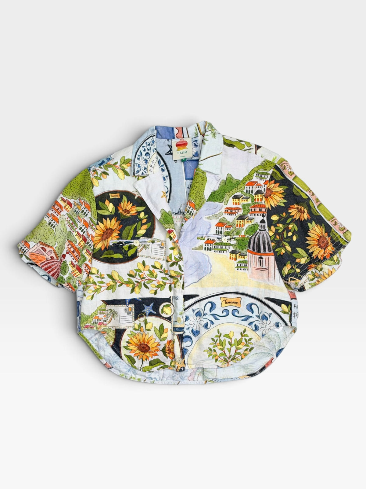 LATIN FARM RIO LATIN TRIP SCARVES SHIRT (ORG. $180) | M
