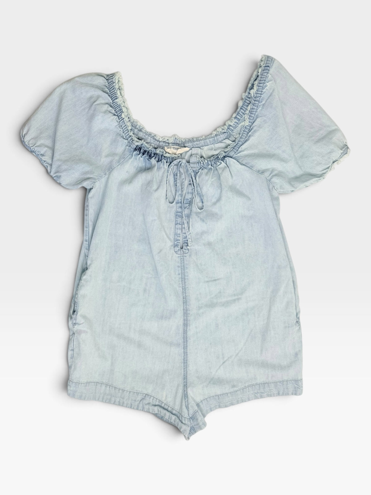 DENIM WE THE FREE DENIM BABYDOLL ROMPER (ORG. $98) | XS