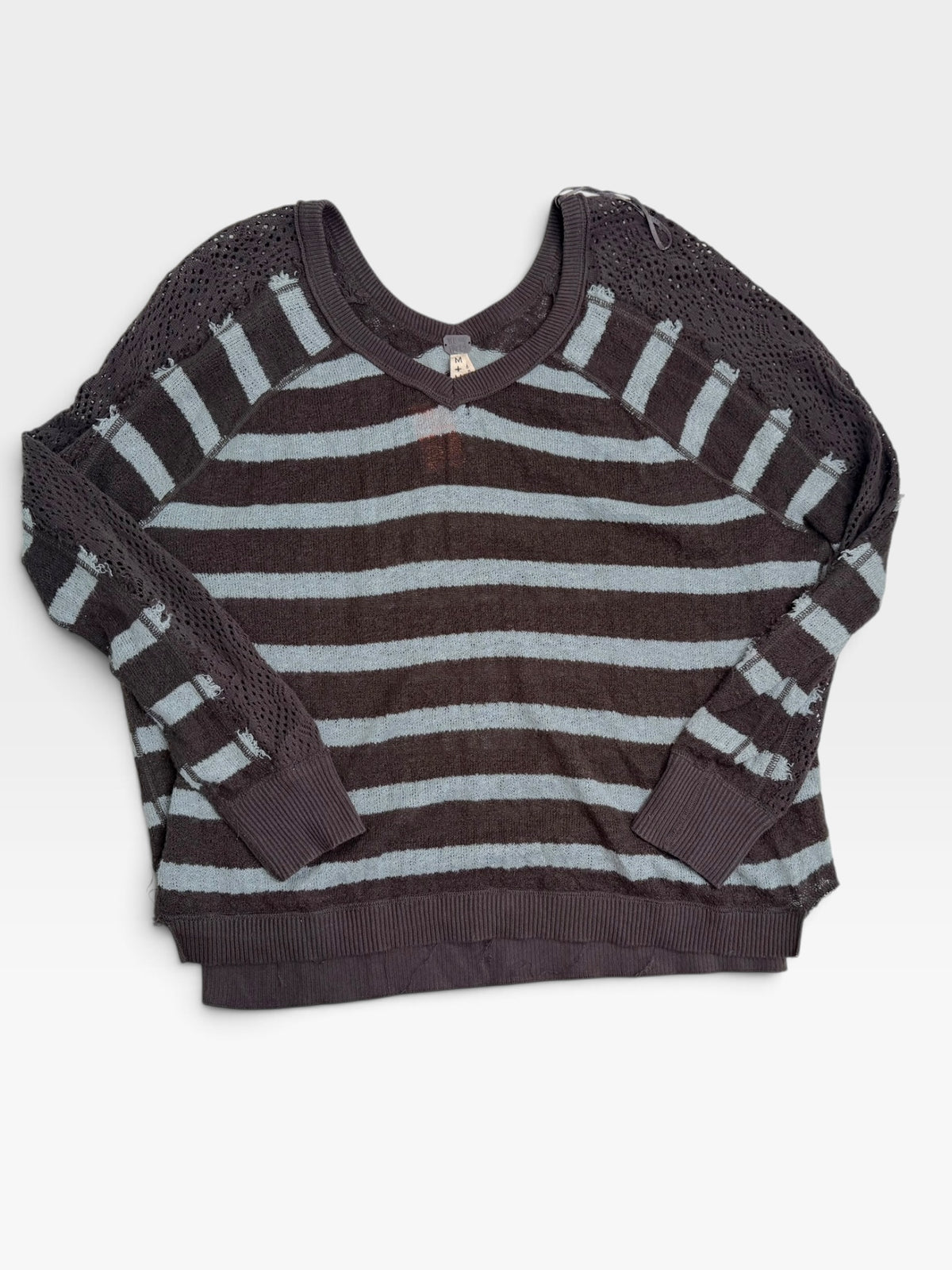GRAY/TEAL FREE PEOPLE SWEATER M