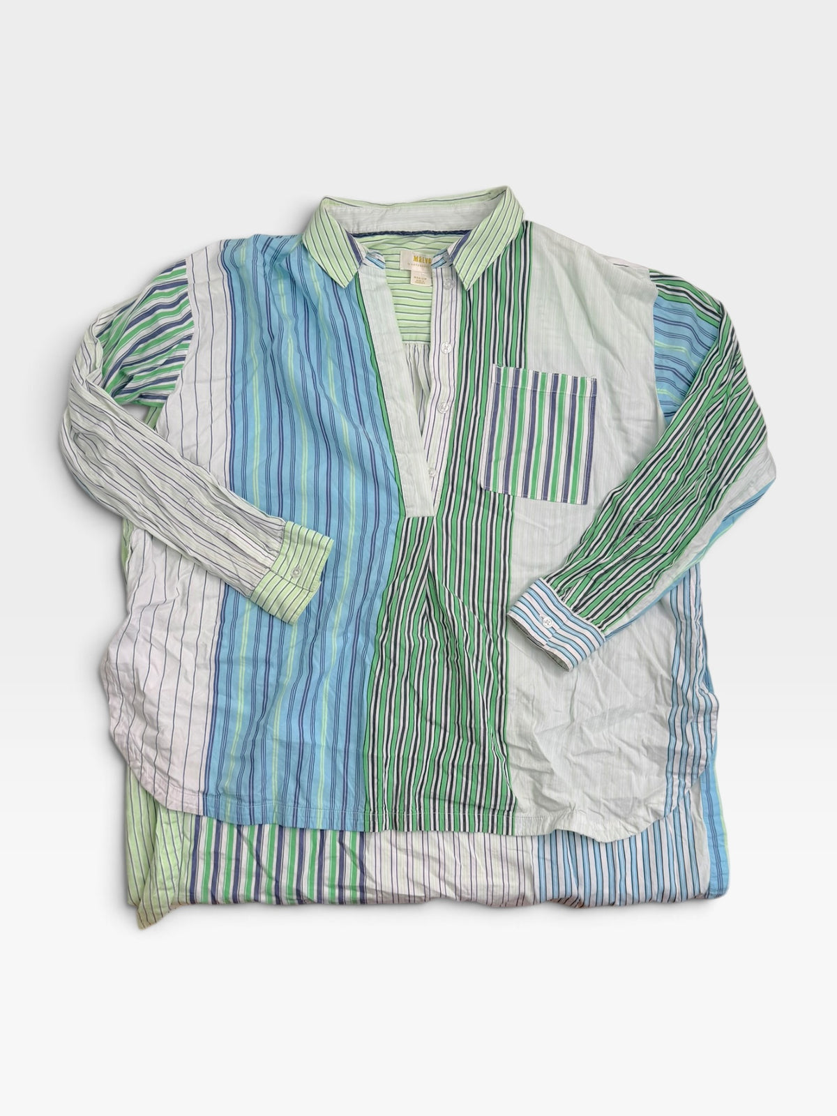MULTI STRIPE MAEVE BUTTON UP TOP M