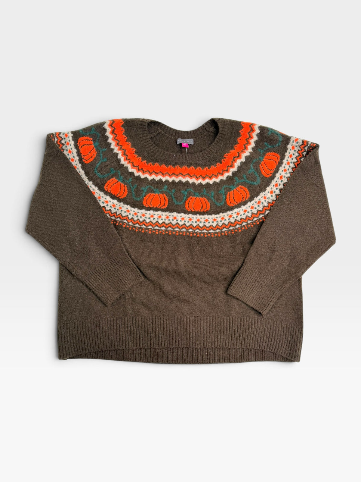 BROWN VINCE CAMUTO PUMKIN SWEATER XL