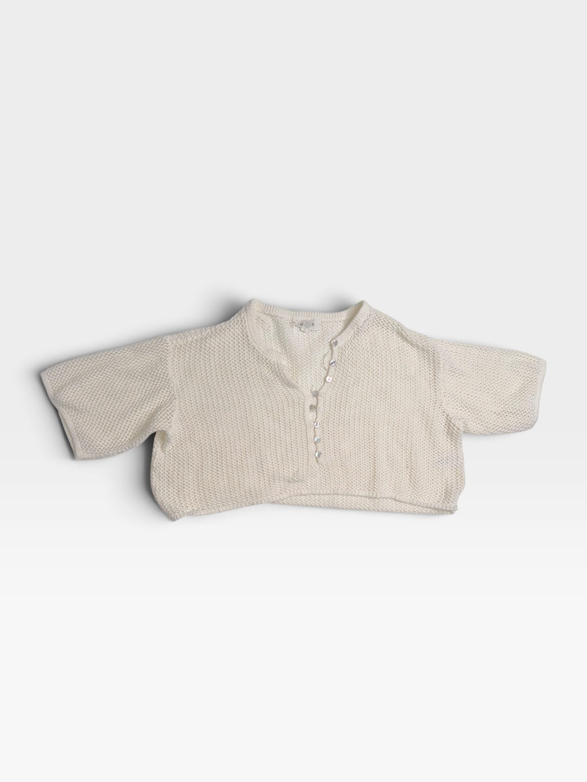 WHITE L SPACE KNITED SWEATER S