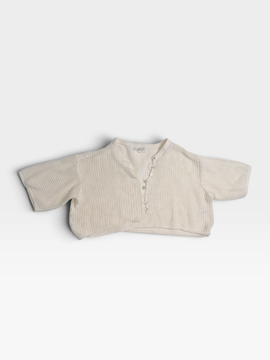 WHITE L SPACE KNITED SWEATER S