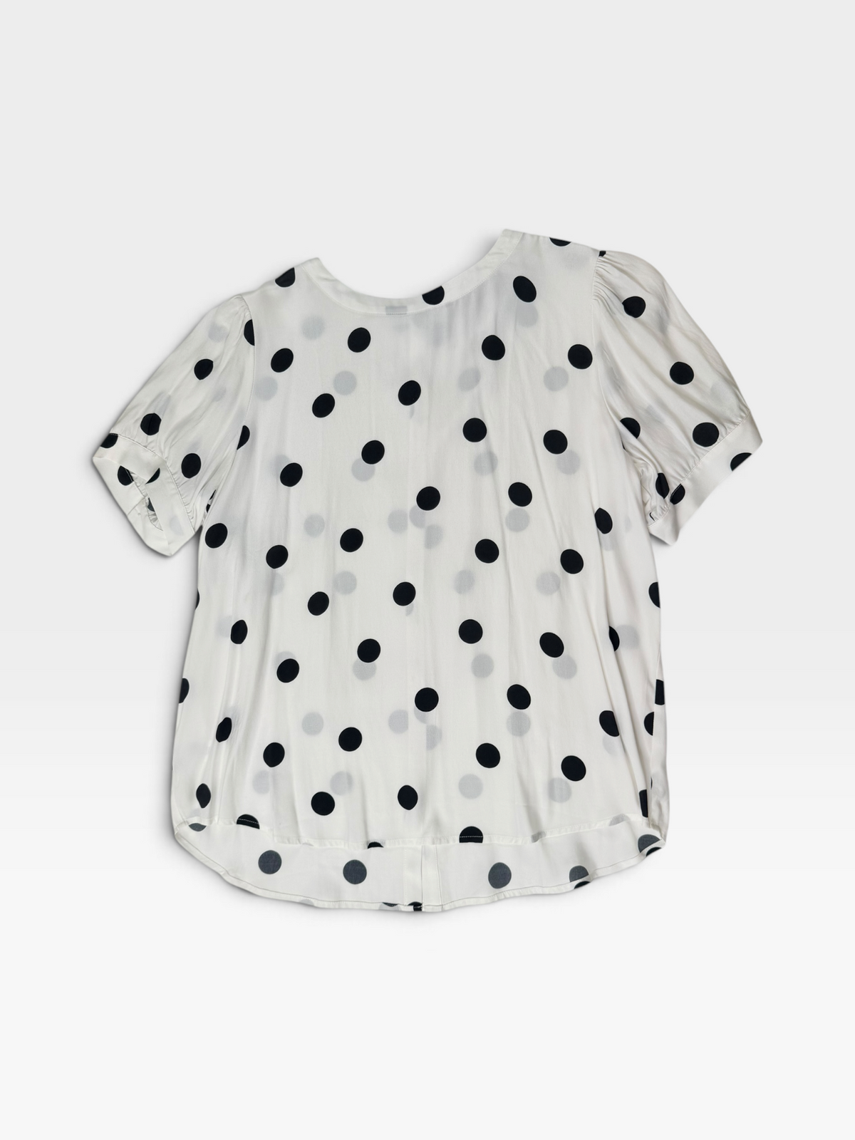 WHITE/BLACK POLKA DOT LOFT TOP (ORG. $49.50) L