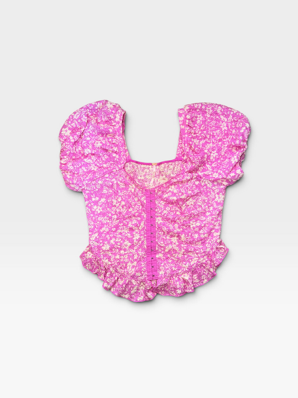 PINK/WHITE FREE PEOPLE TOP M