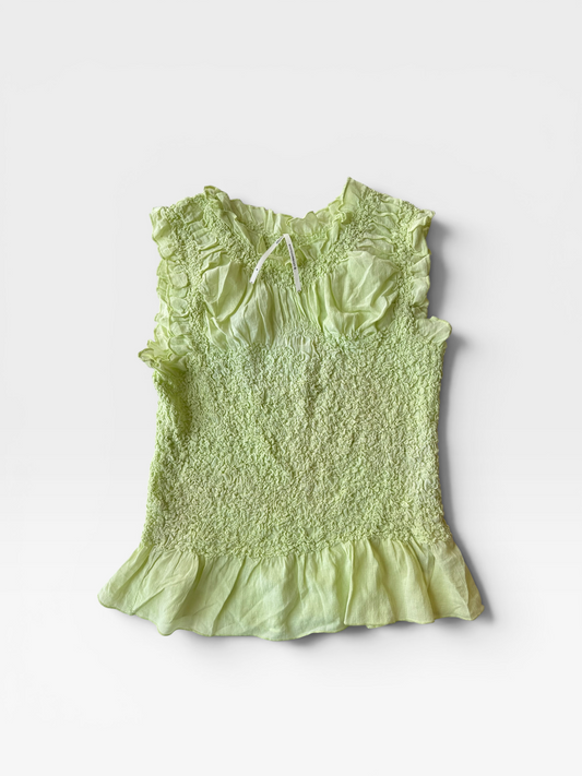LIME GREEN ANTHROPOLGIE TOP M