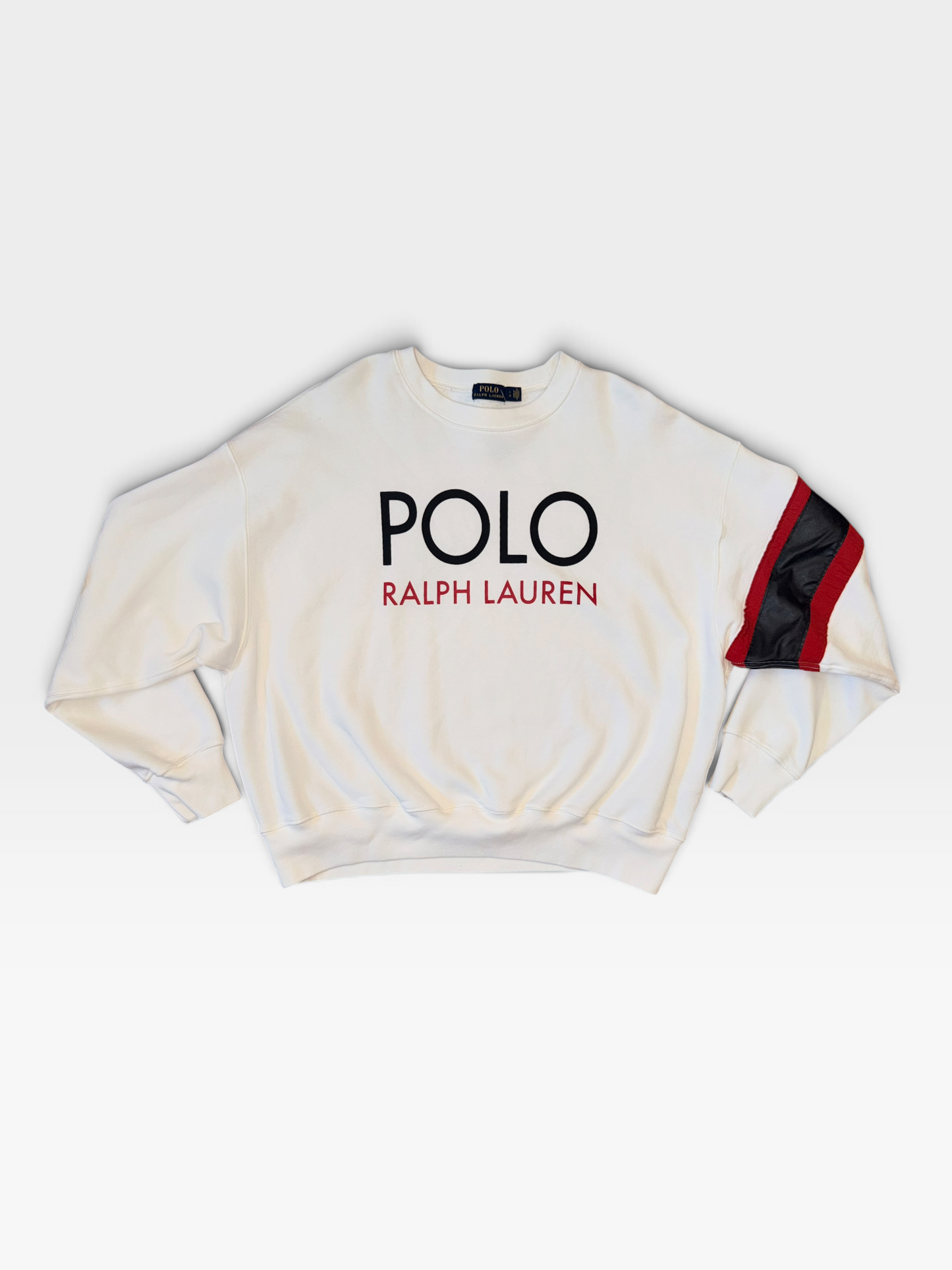 WHITE POLO RALPH LAUREN PULLOVER L
