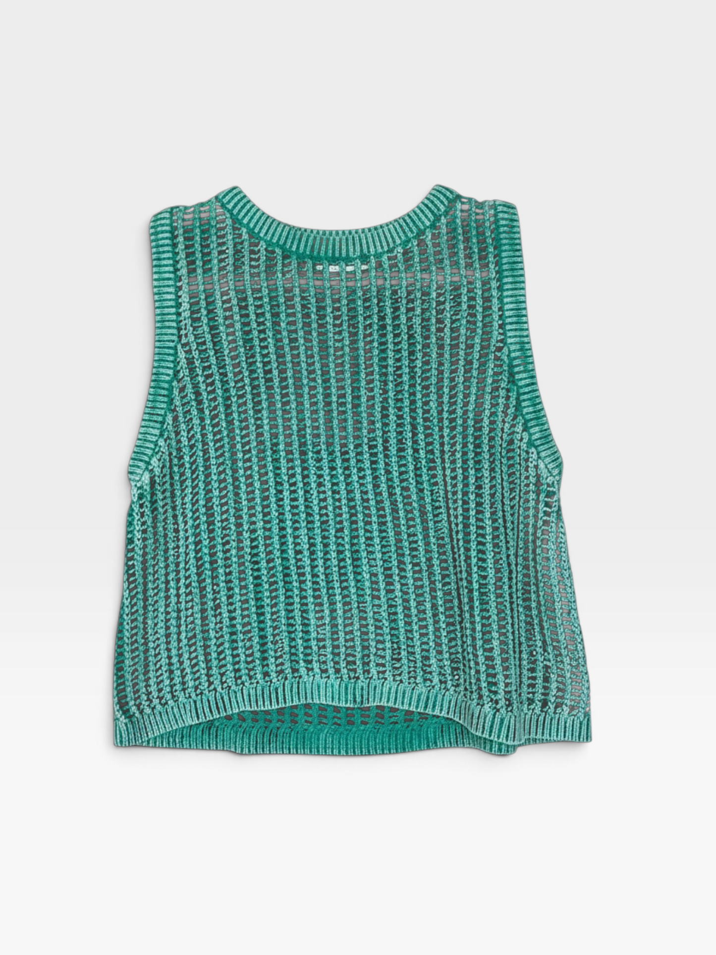GREEN ZENANA KNITTED SWEATER TANK L