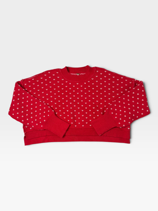 RED/WHITE SPOTTED FREE PEOPLE TOP L