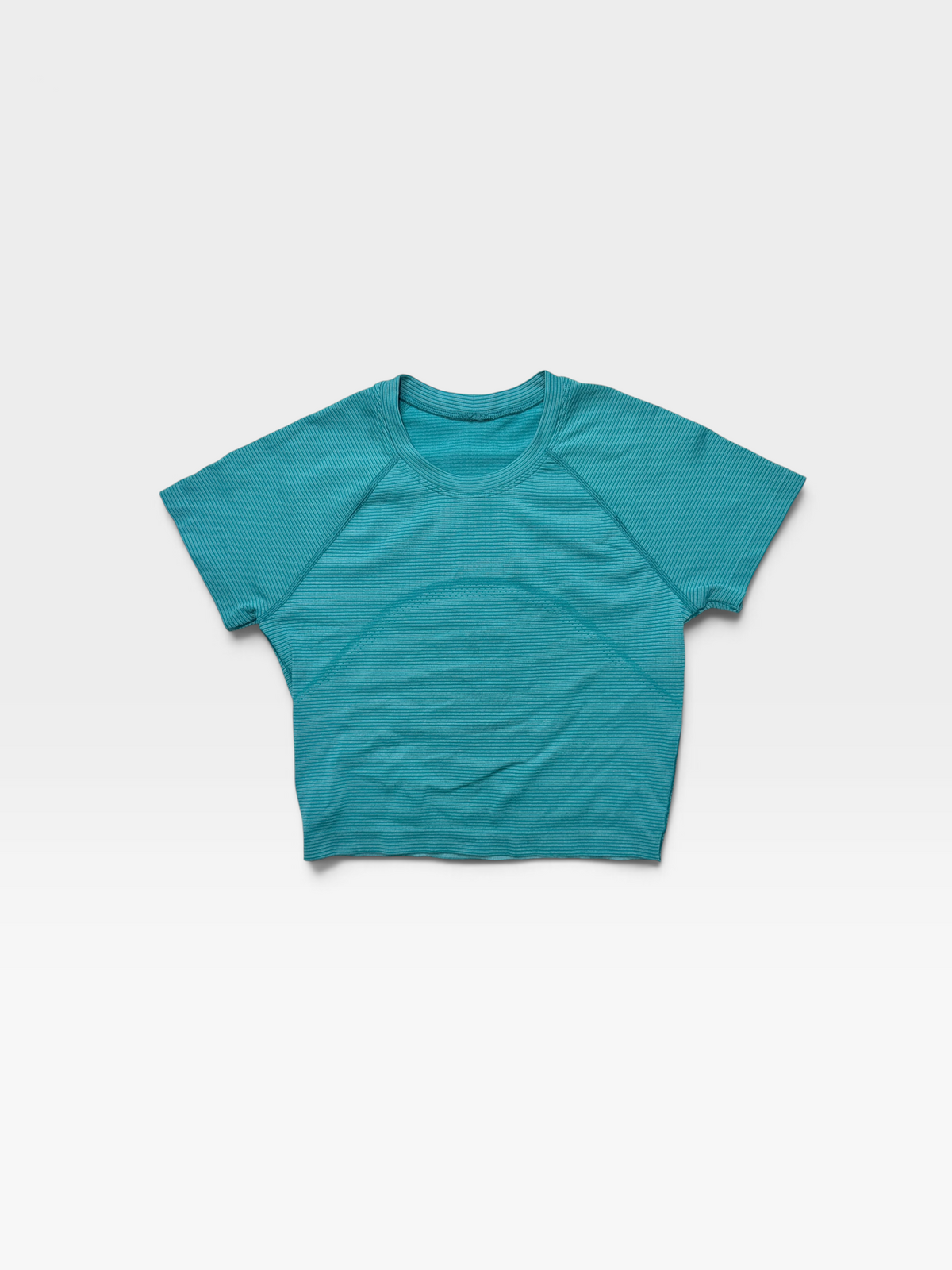 TEAL LULULEMON CROP TEE 6