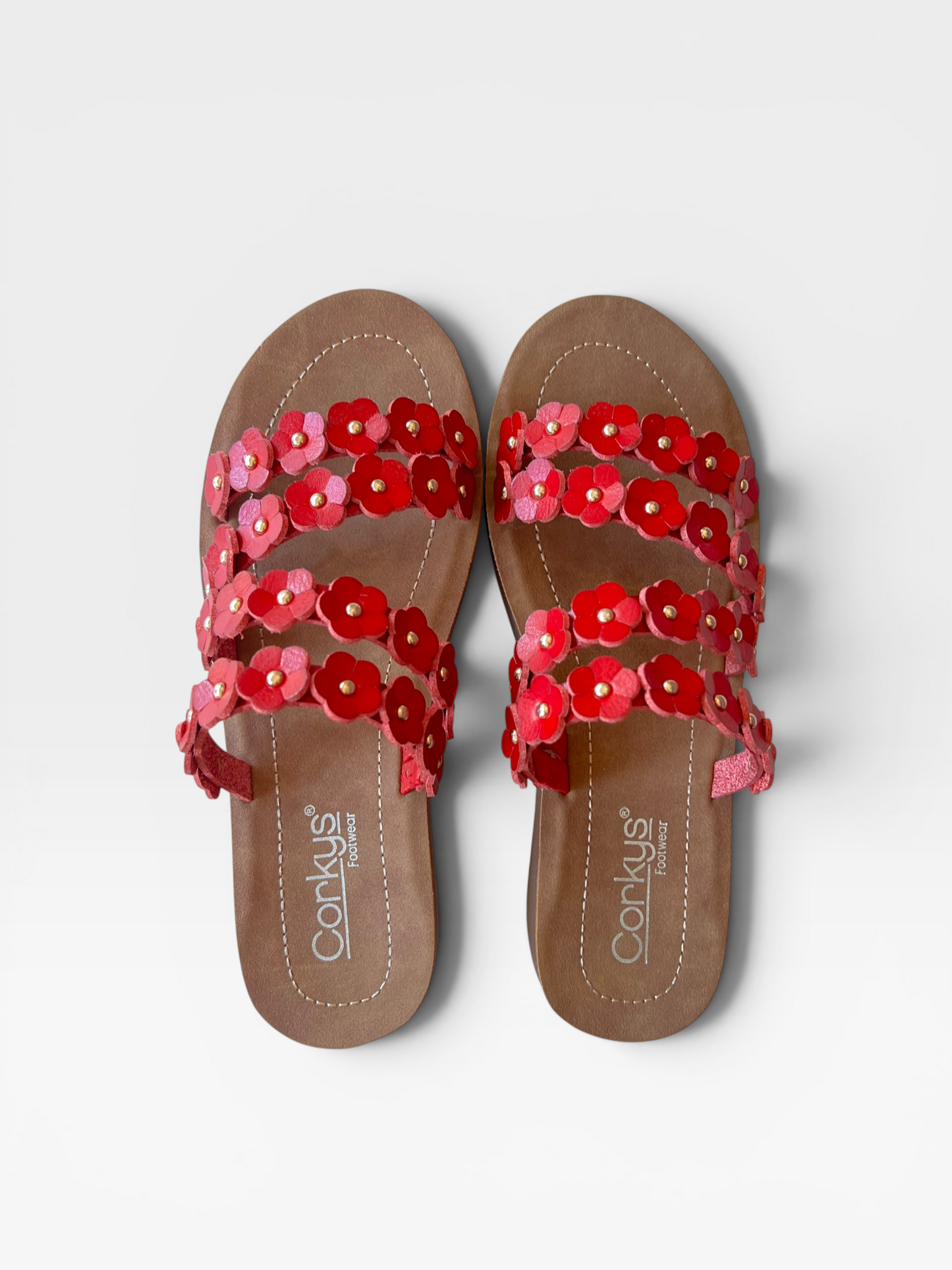 RED FLOWER CORKYS SANDALS (NWT) 7
