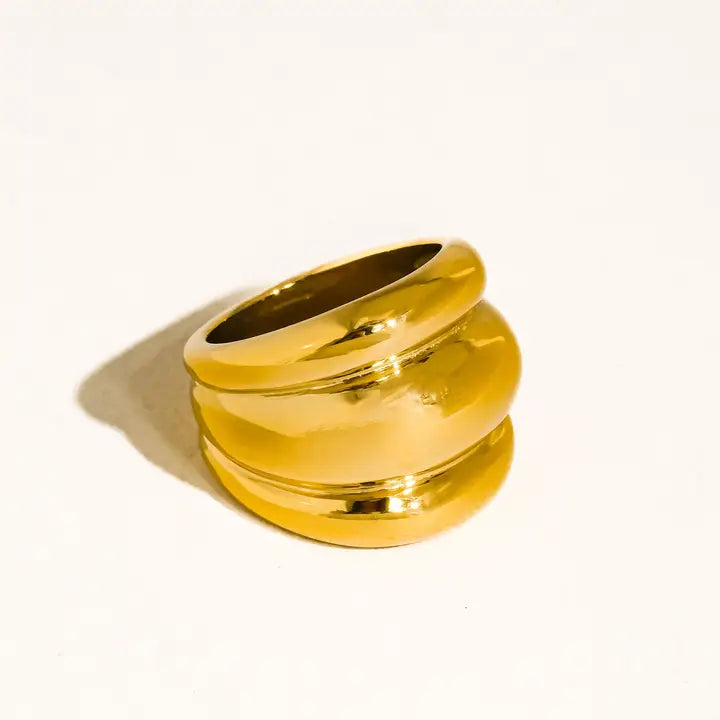 18K GOLD DOME STATEMENT RING (NON-TARNISH) 7