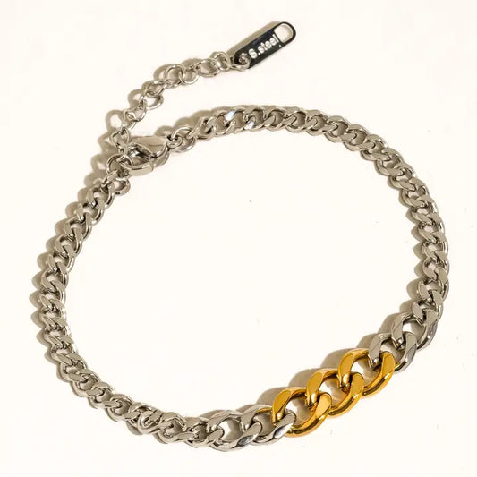 18K MULTI COLORED TWO TONE BRACELET (NON-TARNISH)