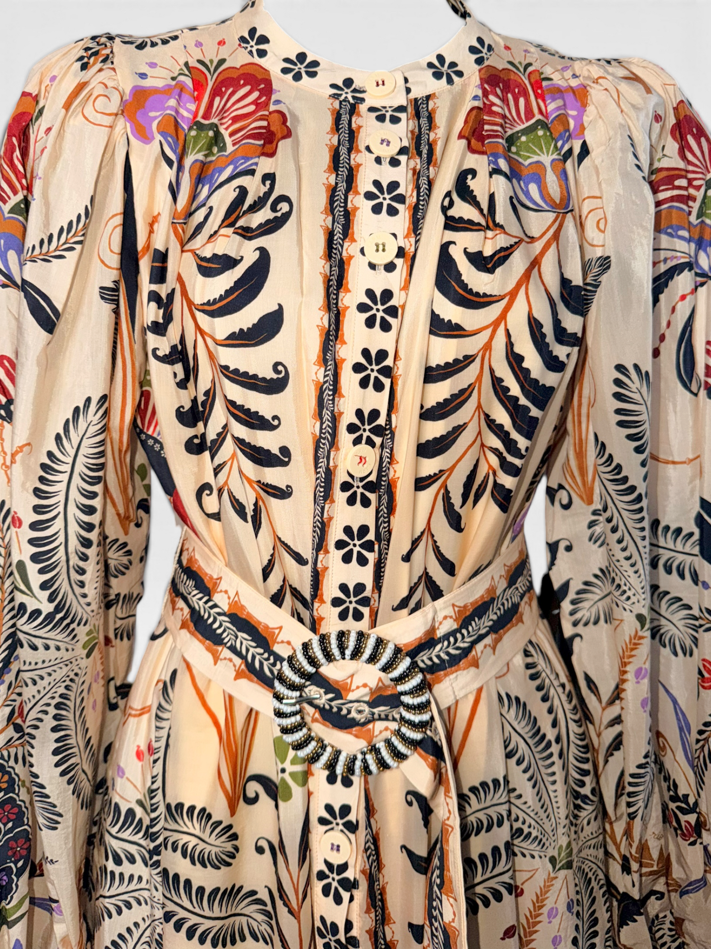 TAN FARM RIO CLASSIC NATURE MINI DRESS (ORG. $288) S