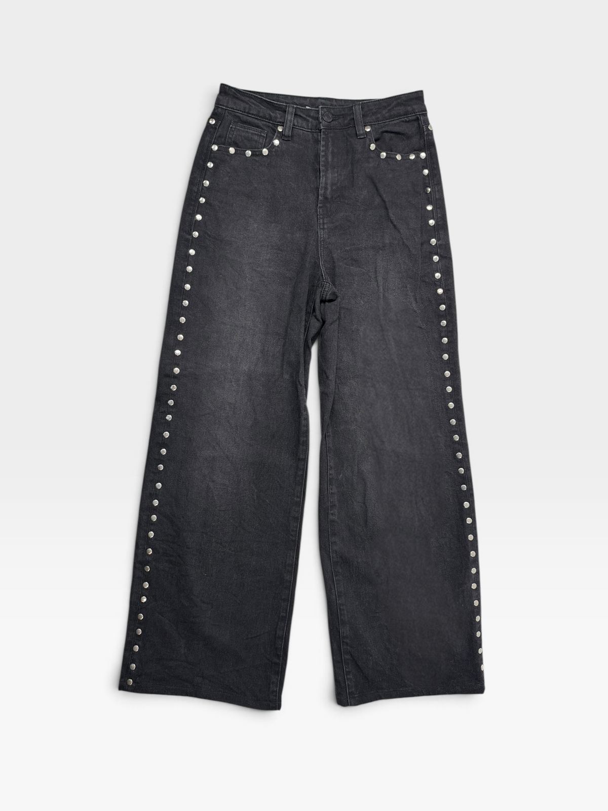 BLACK HABITUAL GEMMA STUDDED WIDE LEG JEANS (ORG. $139) | 24