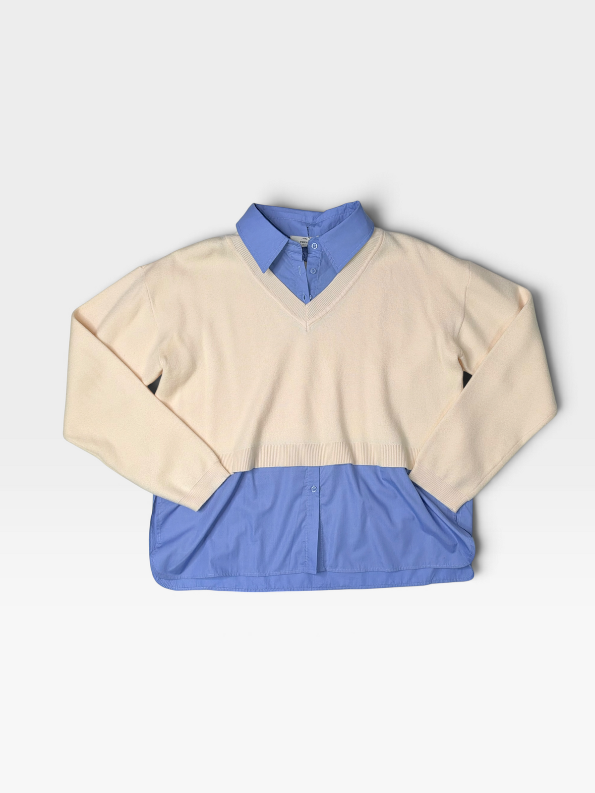 BLUE/CREAM ENTRO SWEATER L