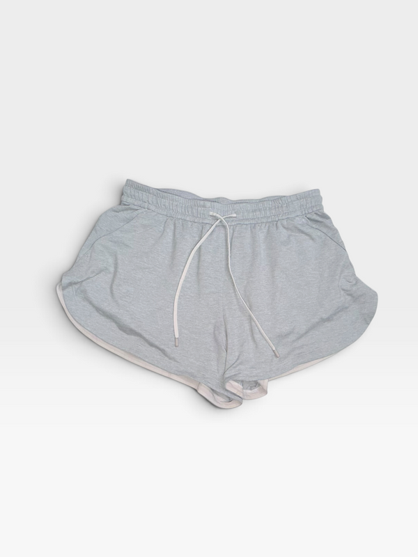 GREY LULULEMON SOFT JERSEY CURVED-HEM SHORTS M