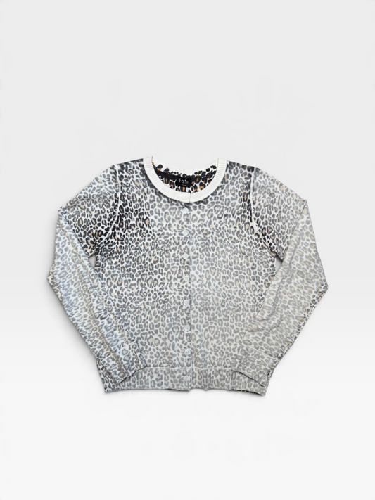 CHEETAH FATE CARDIGAN SWEATER (NWT $74) M