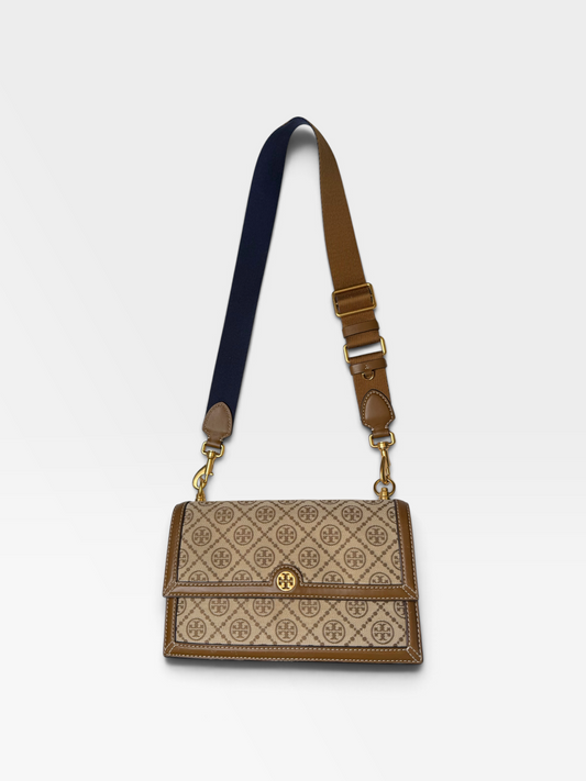 T MONOGRAM HAZELNUT TORY BURCH PURSE (ORG. $498)