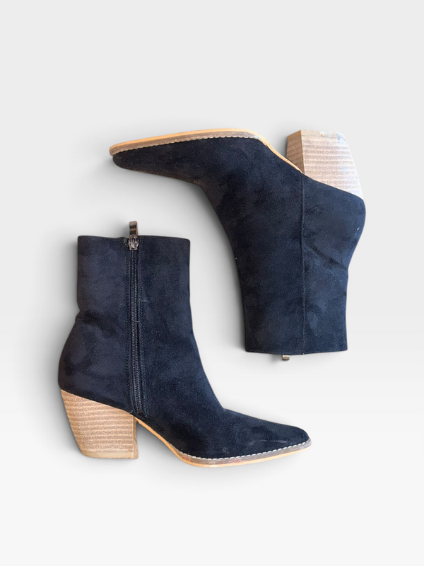 BLACK SUEDE BEAST BOOTIES 6