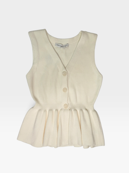 CREAM ENGLISH FACTORY SWEATER VEST S