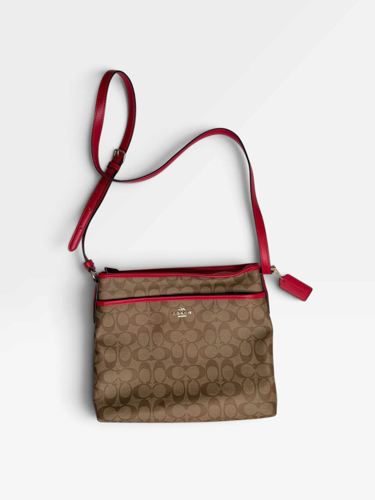 BROWN/RED COACH PURSE