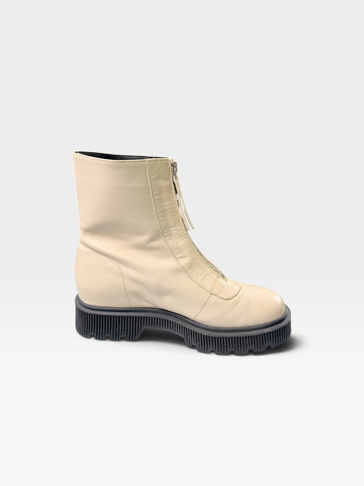 CREAM KURT GEIGER LEATHER BOOTS | 38