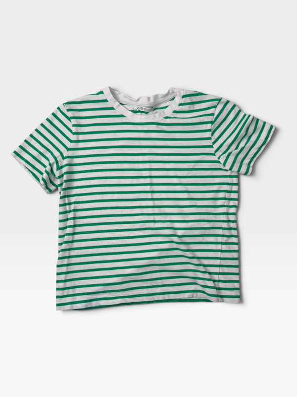 WHITE/GREEN ZARA TSHIRT M