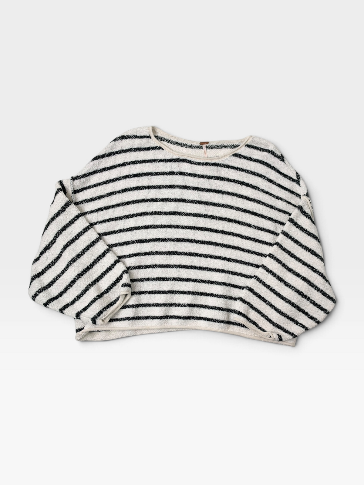 WHITE/BLACK STRIPED FREE PEOPLE SWEATER (ORG. $98) | L
