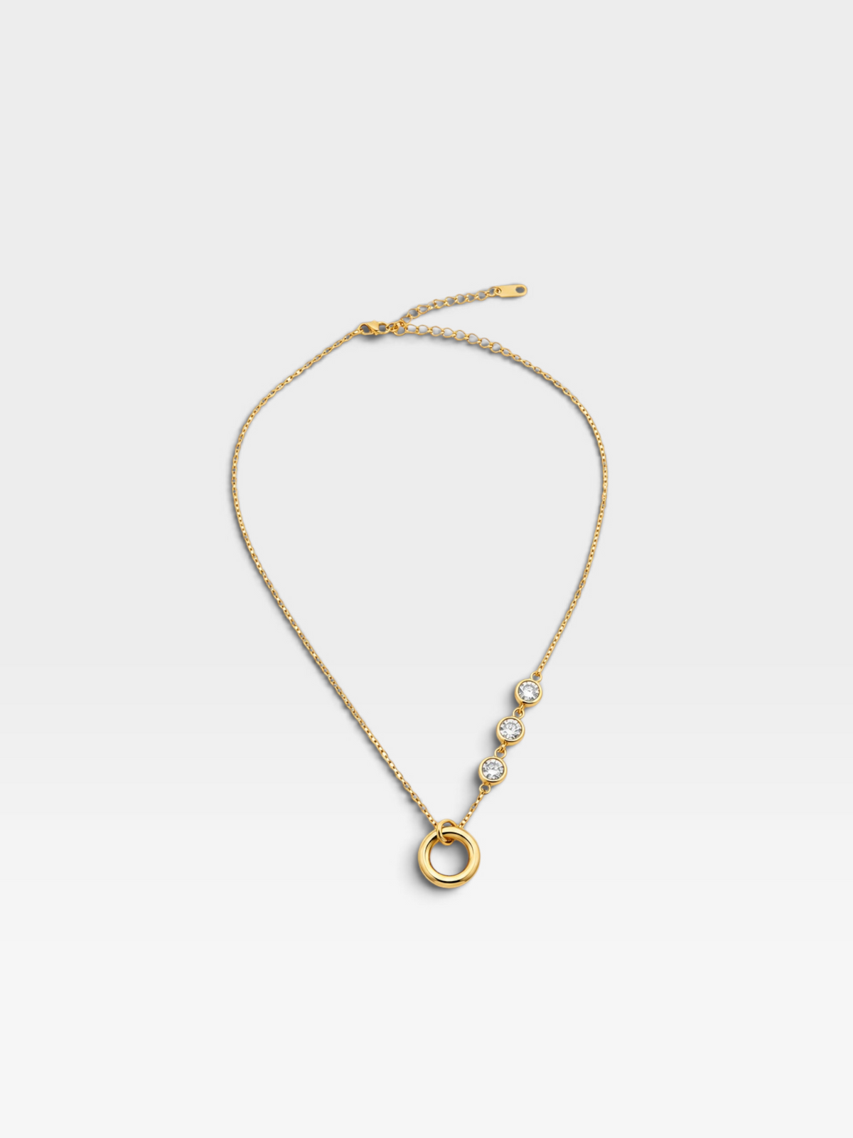 18K GOLD NON-TARNISH CIRCLE PENDANT NECKLACE