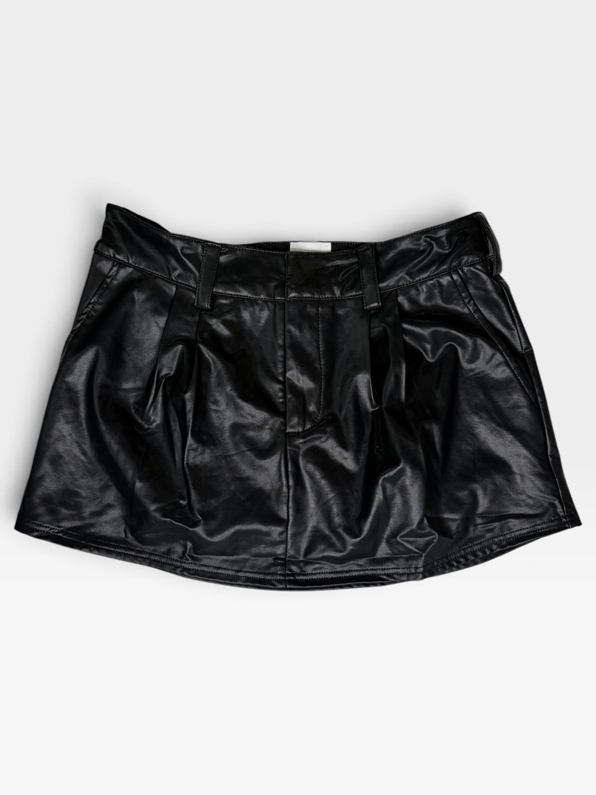 BLACK LEATHER SKY TO MOON SKIRT S