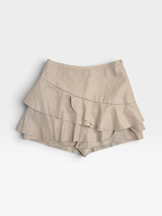 BEIGE DO + BE LEATHER SKORT S