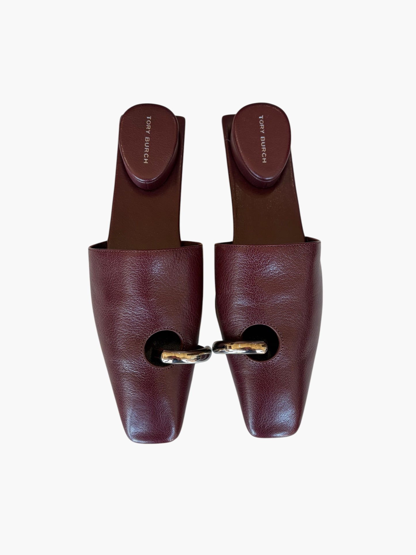 DARK CARMINE TORY BURCH PIERCED MULE (NWT $425) 7.5