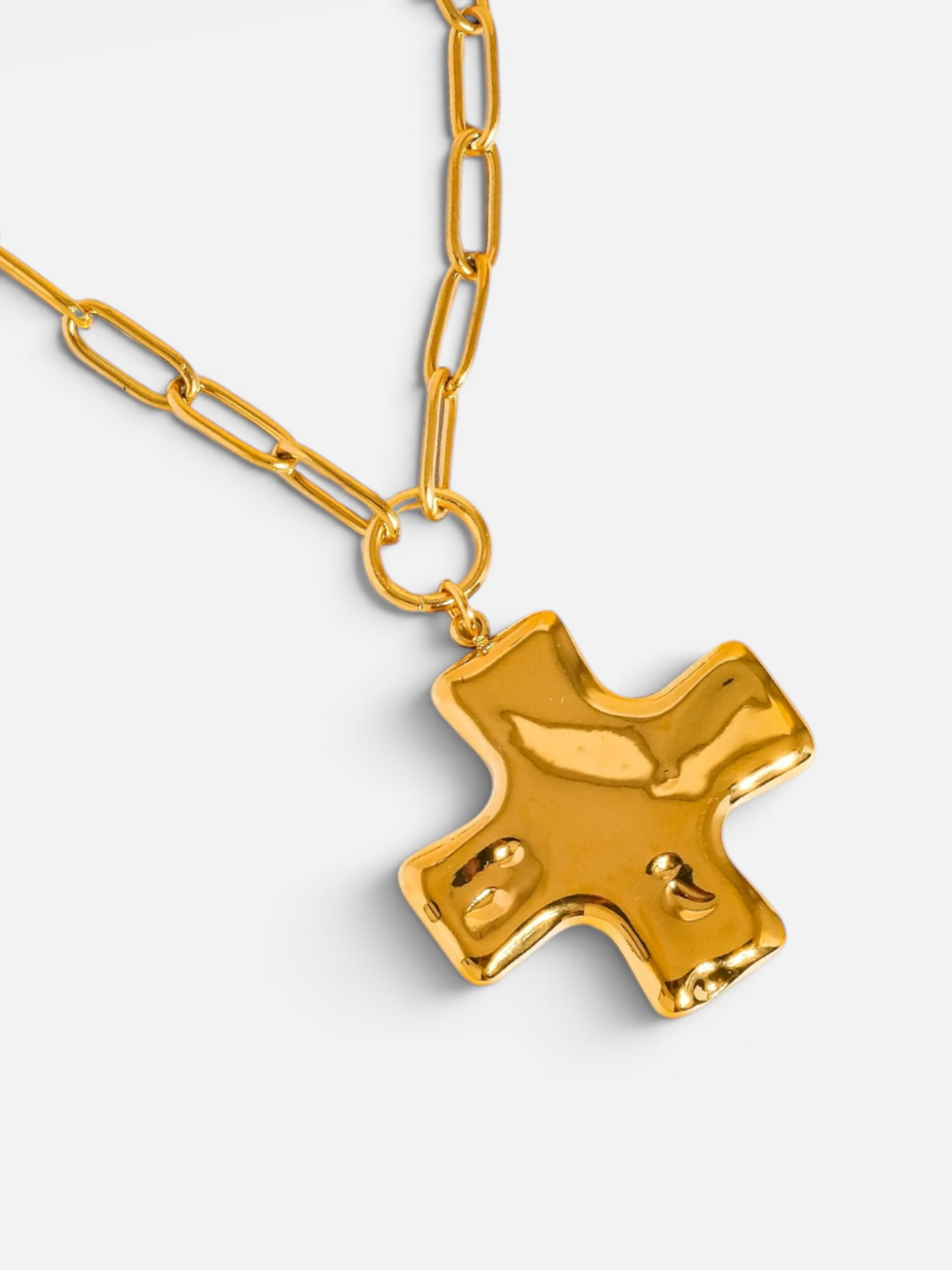 18K NON-TARNISH CROSS CHAIN NECKLACE