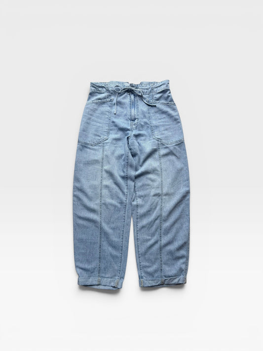DAZE VILLA DRAWSTRING BARREL LEG JEANS IN WILD CARD S