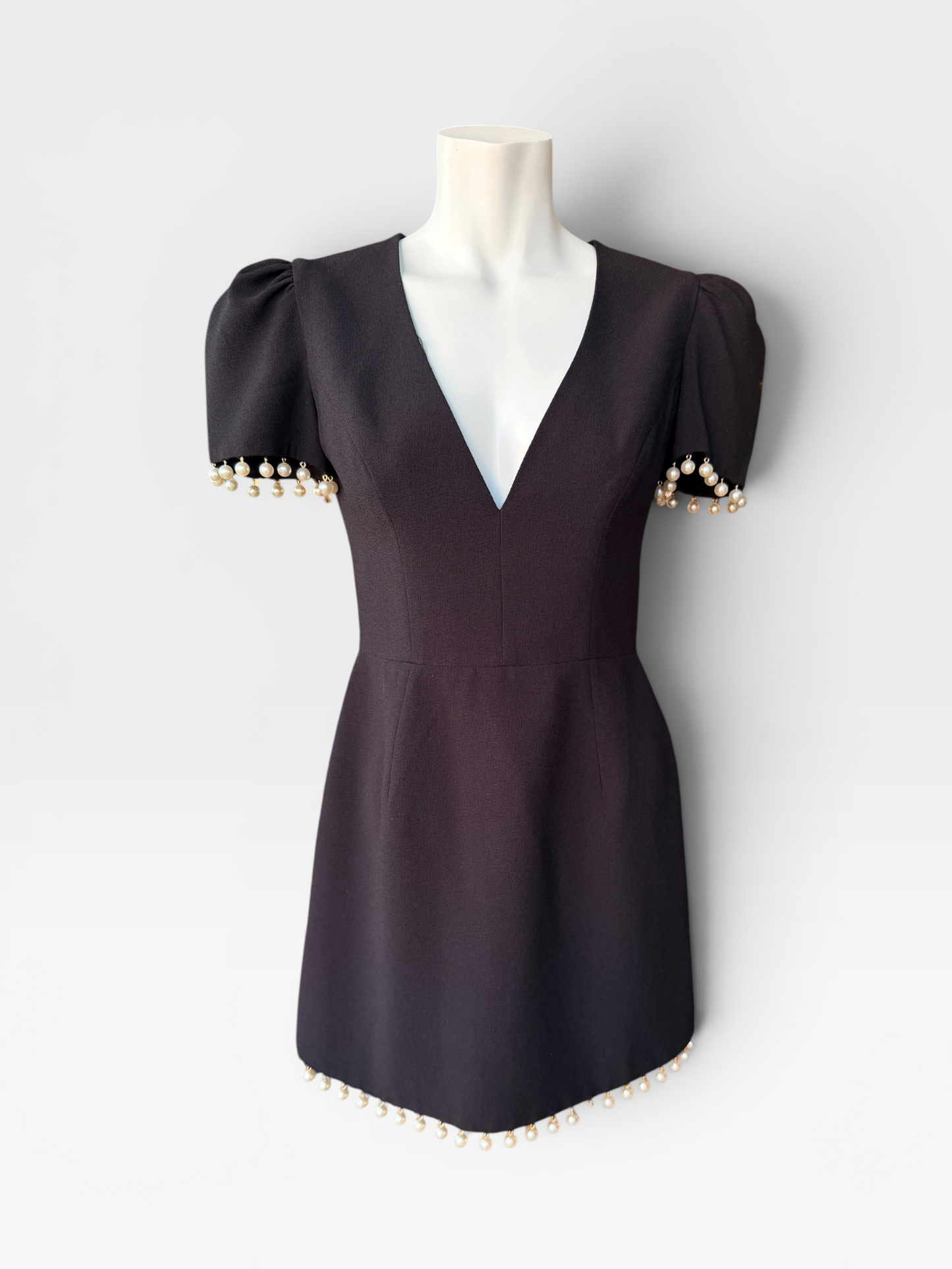BLACK HELSI PEARL MINI DRESS (ORG. $385) S