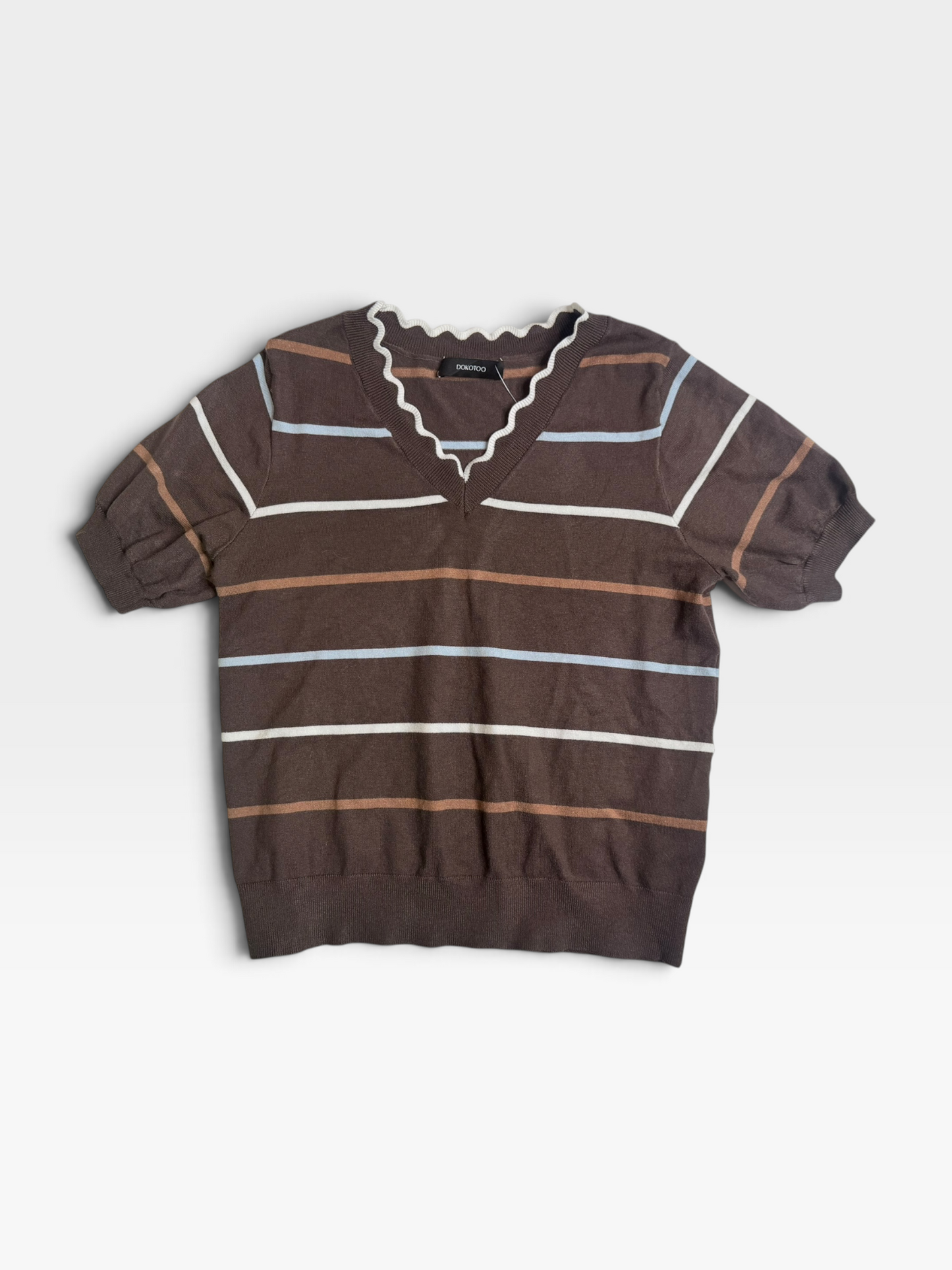 BROWN/STRIPES DOKOTOO TOP S