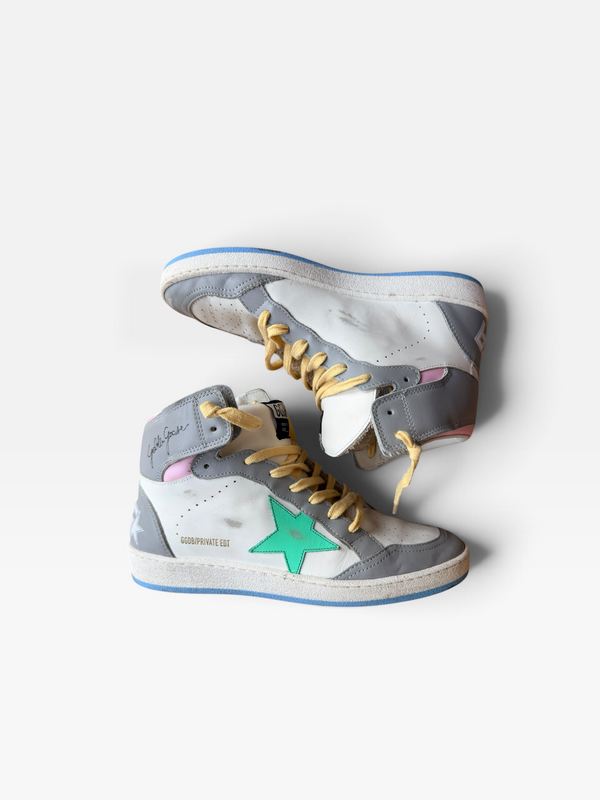 WHITE/AUGA GOLDENGOOSE UPPER SNEAKERS (ORG. $655) 39(FITS S)