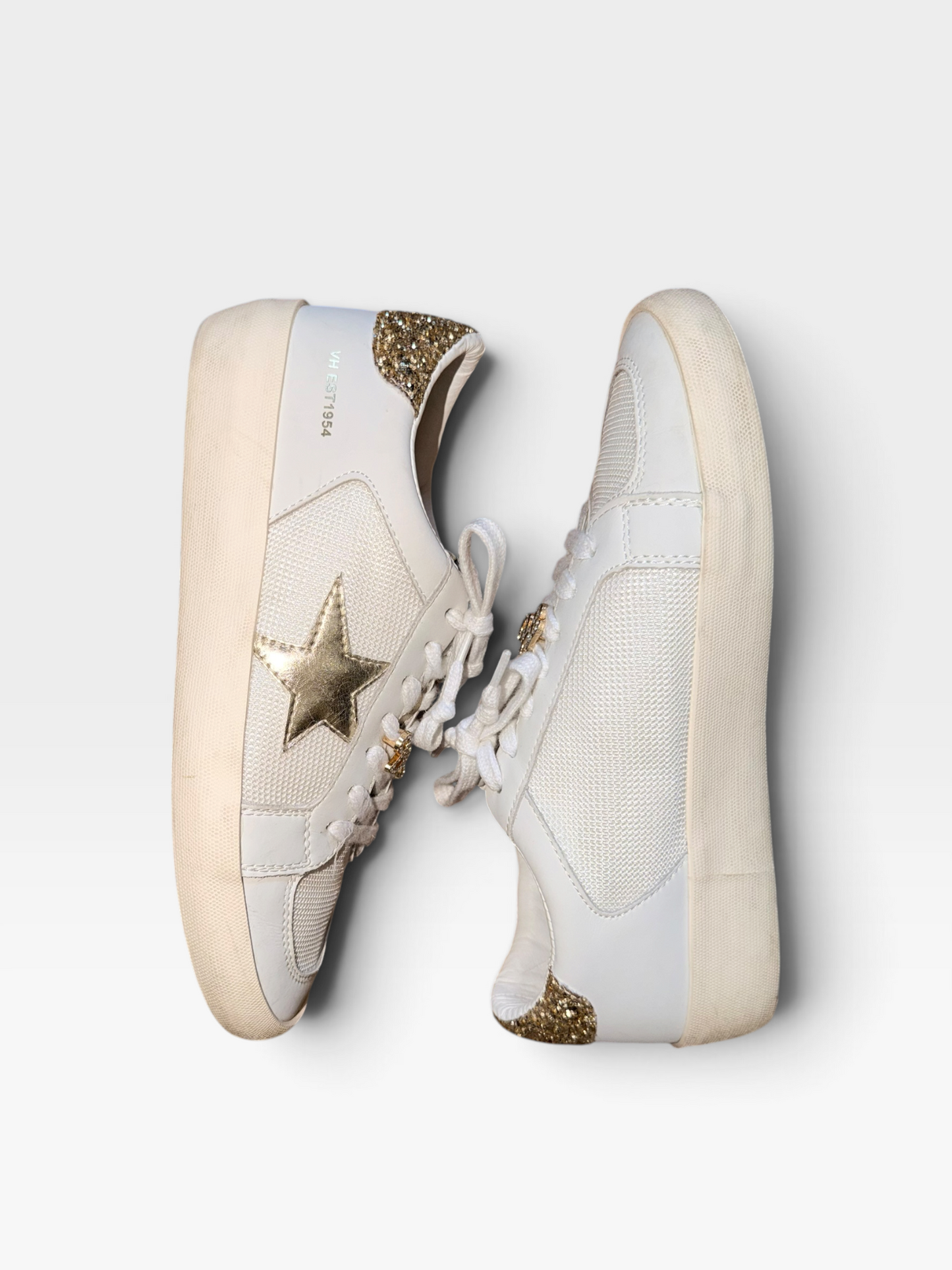 WHITE/GOLD VINTAGE HAVANA SHOES 9